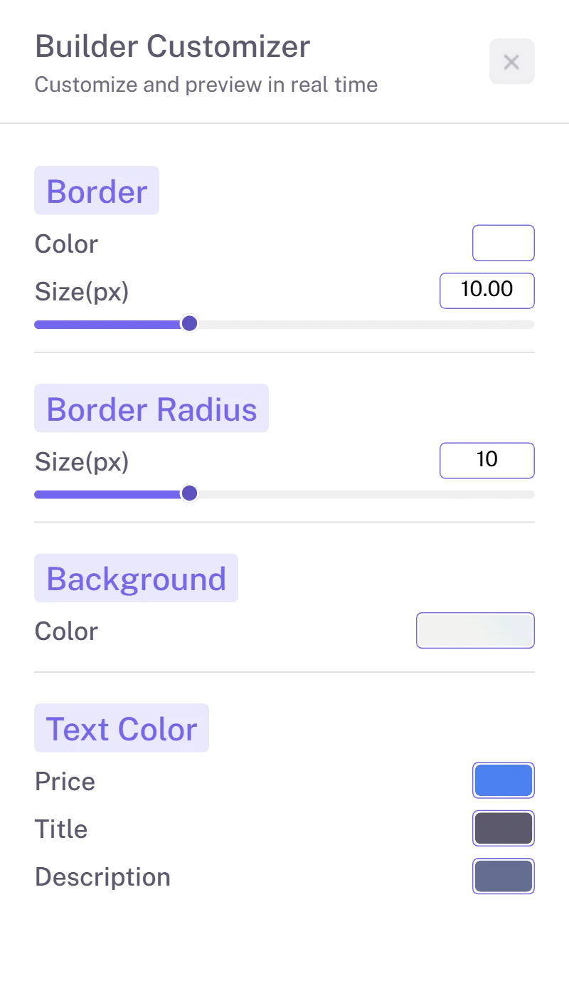 Product card example